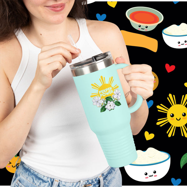 Pekpek Power - Philippine Sun & Sampaguita (Insulated Mug, 40oz)