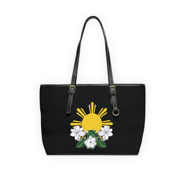 Philippine Sun & Sampaguita (Leather Shoulder Bag)