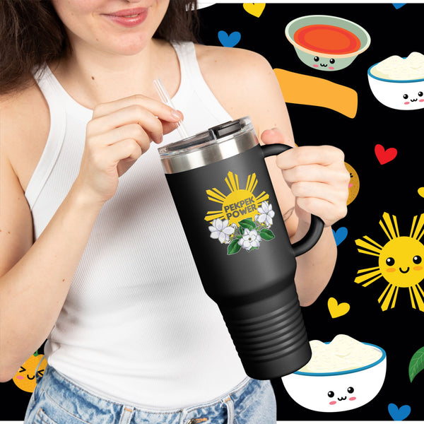 Pekpek Power - Philippine Sun & Sampaguita (Insulated Mug, 40oz)