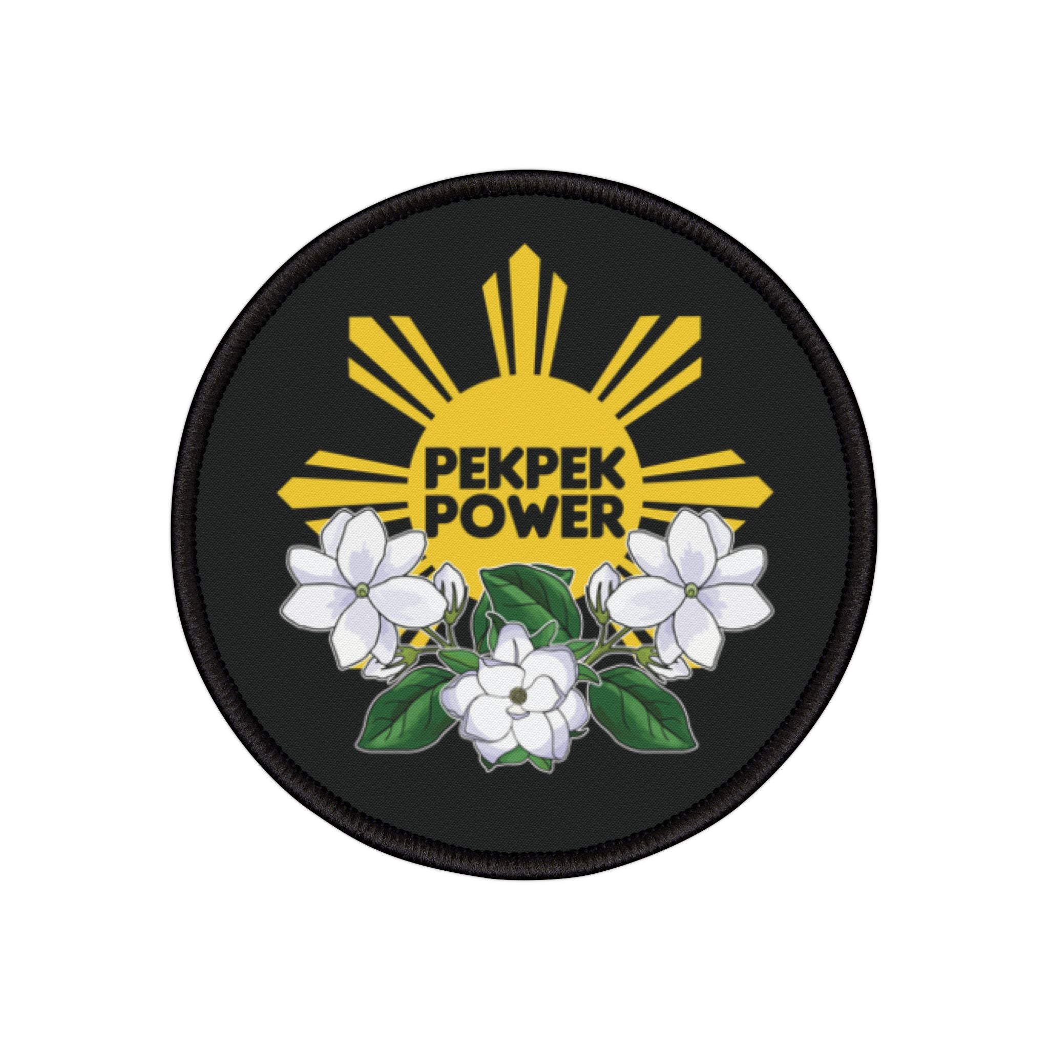 Pekpek Power - Philippine Sun & Sampaguita (Iron-On Patch)