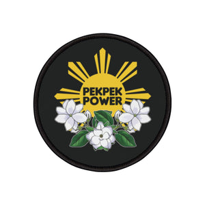 Pekpek Power - Philippine Sun & Sampaguita (Iron-On Patch)