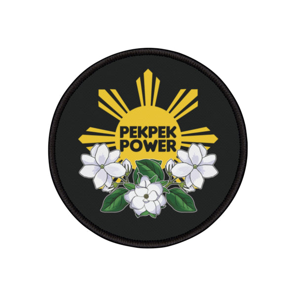 Pekpek Power - Philippine Sun & Sampaguita (Iron-On Patch)