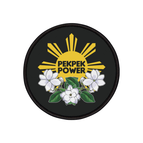 Pekpek Power - Philippine Sun & Sampaguita (Iron-On Patch)