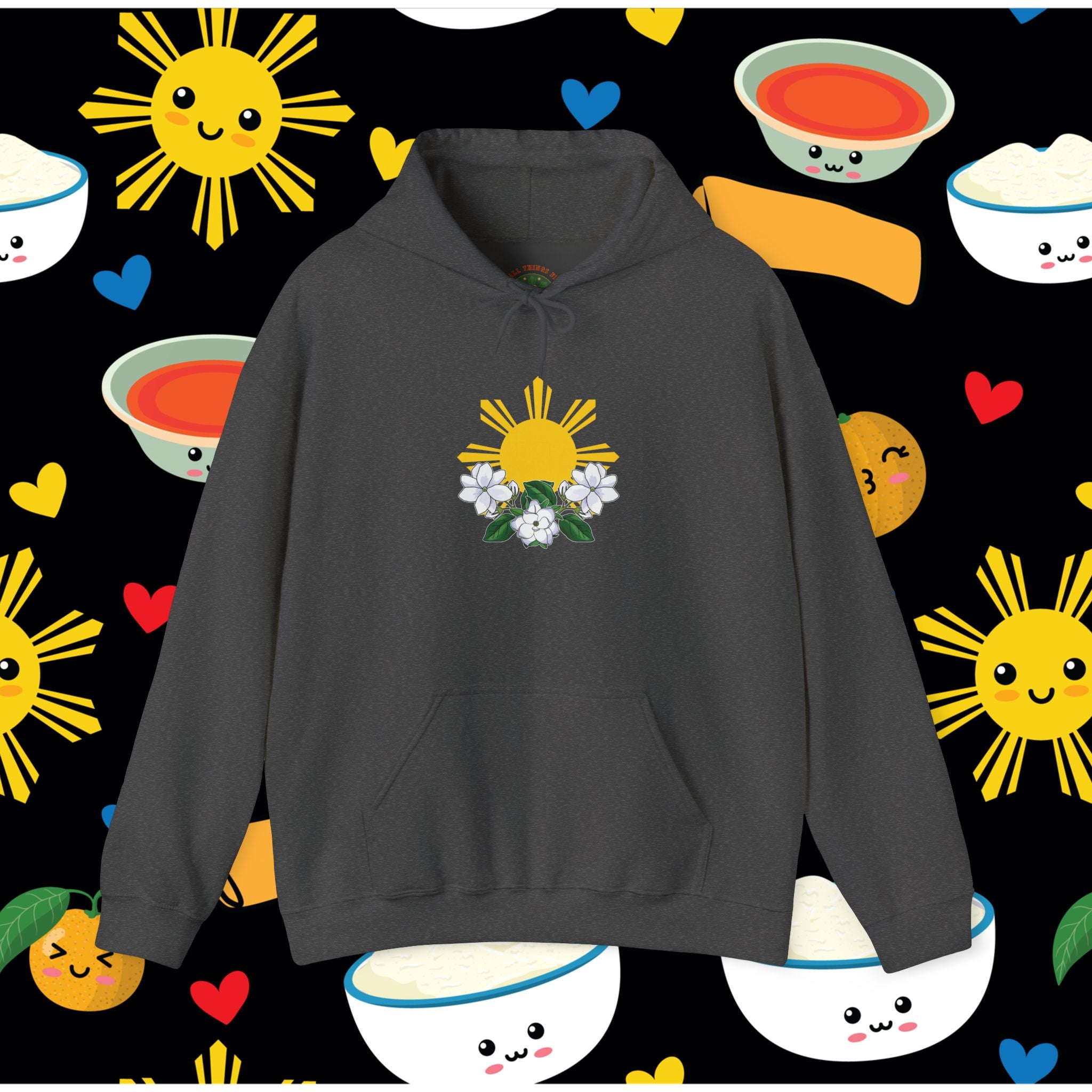 Philippine Sun & Sampaguita (Hooded Sweatshirt, Unisex)