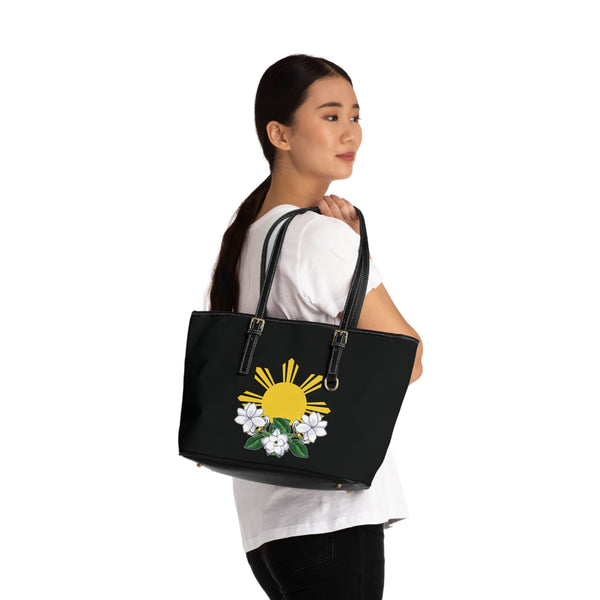 Philippine Sun & Sampaguita (Leather Shoulder Bag)