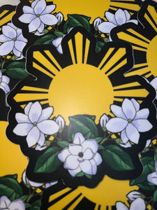Philippine Sun & Sampaguita (Sticker/Decal)