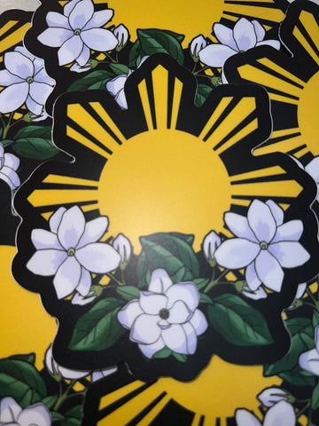 Philippine Sun & Sampaguita (Sticker/Decal)