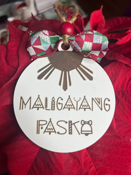 Maligayang Pasko Christmas ornaments (half sun)