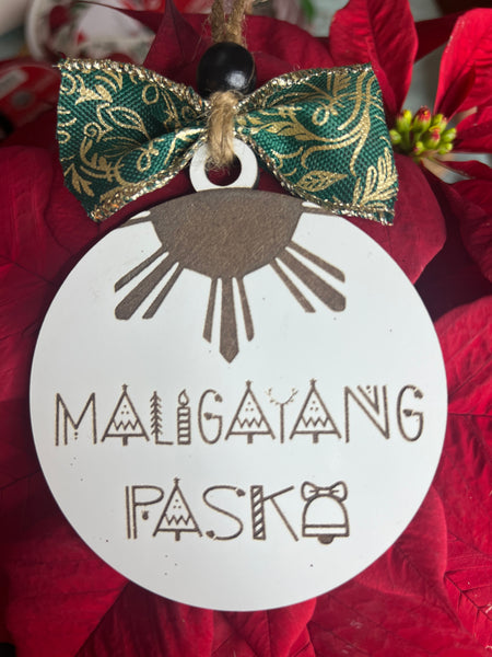 Maligayang Pasko Christmas ornaments (half sun)
