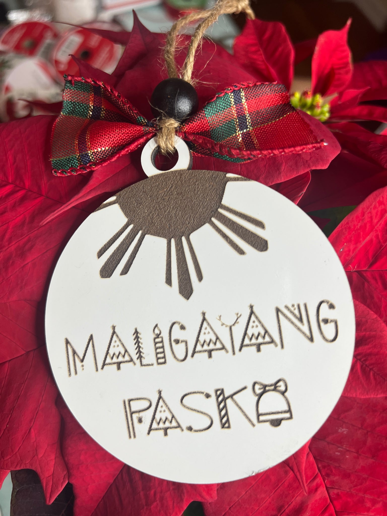 Maligayang Pasko Christmas ornaments (half sun)