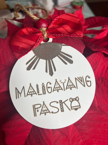 Maligayang Pasko Christmas ornaments (half sun)